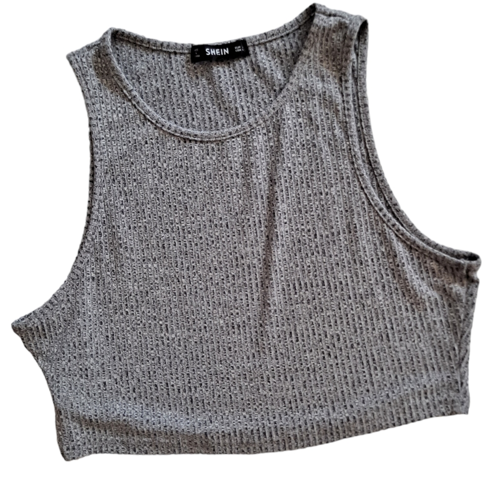 SHEIN grey sleeveless crop top